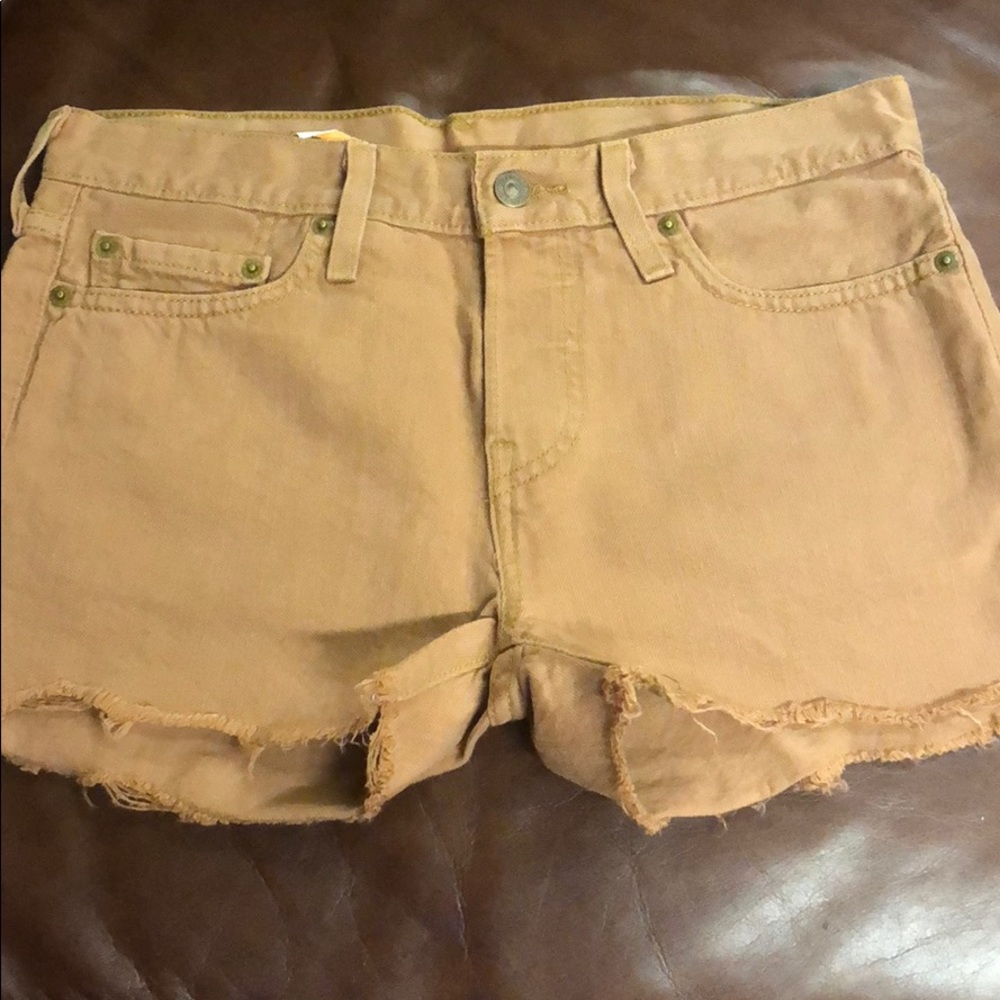 Taupe denim shorts